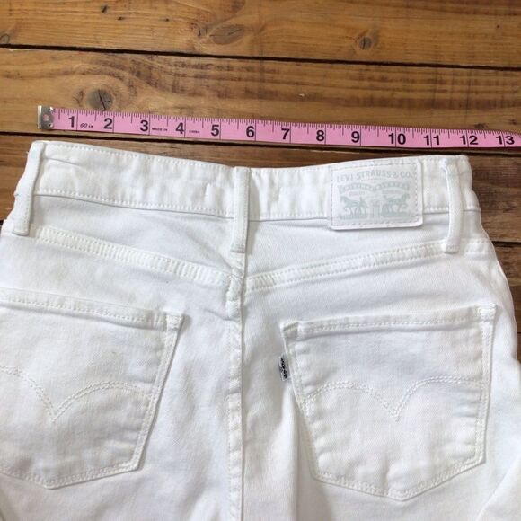 LEVI’S 721 distressed high rise skinny  denim jeans 26 white - Picture 10 of 12